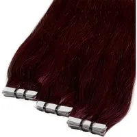 hair2heart Echthaar-Extension Premium Tape Extensions #55/66 Hellbraun Violett 60cm