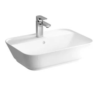 VitrA Options Aufsatzwaschtisch 7426B003-0001 59,5x42,5x15cm, rechteckig, weiß, Hahnloch mittig, mit Überlauf
