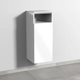 Sanipa 3way Mittelschrank mit 1 Tür und 1 offenem Fach, Weiß-Glanz, SF13378 SF13378