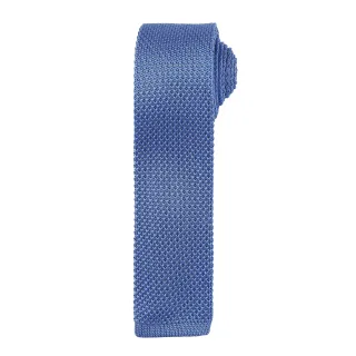 Premier Mens Slim Textured Knit Effect Krawatte (Mittelblau)