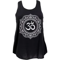 Guru-Shop T-Shirt Retro Art Tanktop mit Ethnodruck - OM Mandala.. Festival, Hippie, Ethno Style, alternative Bekleidung