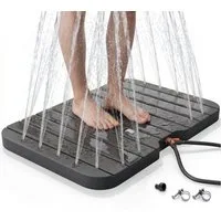 Arebos Gartendusche Outdoor Bodendusche mit Fußrad für Garten Pool Sauna Camping (Bodendusche Saunadusche Campingdusche), Bedienung per Fußrad, Wasserdüsen von unten