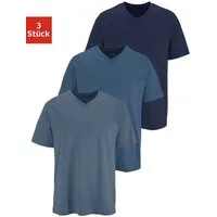 H.I.S T-Shirt mit V-Ausschnitt, V-neck, Unterziehshirt (3er-Pack) unifarben, V-neck, aus Baumwolle