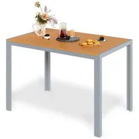 TLGREEN Gartentisch Aluminiumrahmen Quadratisch (110x70cm WPC Balkontisch Wetterfest, Rechteckiger Terrassentisch, Esstisch Outdoor, 1 Tisch), Hitze- und Wetterbeständig, rutschfest, Brettbreite 6.5cm