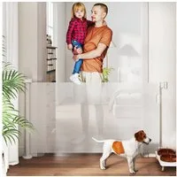 PawHut Hundegitter Türschutzgitter Treppenschutzrollo 0-136cm 87 cm Hoch (Treppenschutzgitter, 1 St., Einziehbares Sicherheitsgitter), für Haustiere, Geeignet für Treppen, Türen, Innen & Außen