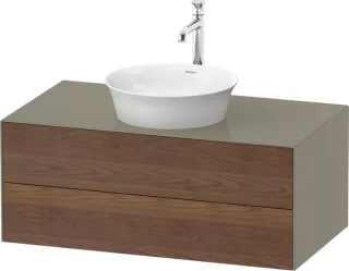 Duravit White Tulip Konsolenwaschtischunterbau wandhängend Amerikanischer Nussbaum & Stein Grau Matt WT4986077H20010
