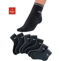H.I.S Kurzsocken Damen Vollfrottee Socken mit Rippstruktur (Packung, 7-Paar) atmungsaktive Baumwolle