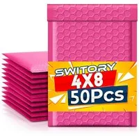 Switory Versandtasche A6 Luftpolsterumschläge, Gepolsterte Umschläge für die Verpackung, 10.2x17.7cm, 50 Stücke