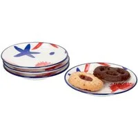 Ritzenhoff & Breker Servierschale 4er Set Schale flach 10cm Seestern Seaside - Ritzenhoff 270198, Porzellan