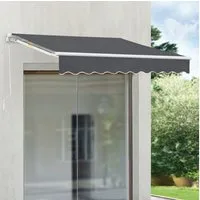 en.casa Gelenkarmmarkise »Bitonto« Aluminiumgestell 250 x 200 cm Dunkelgrau