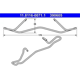 ATE Feder f?r Bremssattel vorne Audi A4 Q3 Seat Alhambra VW Sharan Tiguan