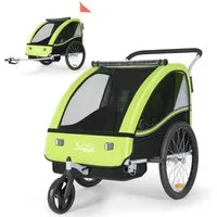 TIGGO Fahrradkinderanhänger TIGGO VS Kinderfahrradanhänger 2 in 1 Kinderanhänger Fahrradanhänger, für 1-2 Kinder geeignet