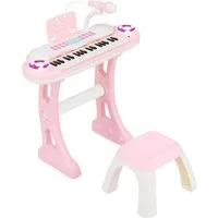 COSTWAY Spielzeug-Musikinstrument, 37 Tasten Klaviertastatur Kinder Keyboard mit Mikrofon