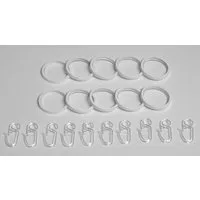 indeko Gardinenring, Gardinenstangen, (Set, 10-St., mit Faltenlegehaken), für Vorhangstangen bis Ø 20 mm