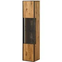 Massivmoebel24 Hängevitrine STARNBERG (Wildeiche 30x30x140 natur geölt STARNBERG #06) Wildeiche 30x30x140 natur geölt STARNBERG #06