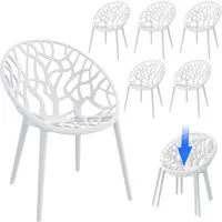 STEELSØN Gartenstuhl Quanta wetter- & UV-beständig, stapelbar (6er Set, weiß), Schalenstuhl outdoor geeignet, verfügbar als 2er, 4er & 6er Set