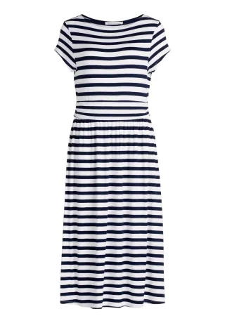 Betty & Co - Jerseykleid dunkelblau/weiß - Gr. - 42