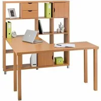 loft24 Regal-Schreibtisch Kiera - Schreibtisch Arbeitstisch Schreibpult, Schreibtisch mit Regal, Arbeitszimmer Home Office, modernes Design