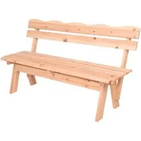Spetebo Gartenbank Massivholz Gartenbank 3-Sitzer mit Rückenlehne - 150 x 62 cm (Anzahl, 1-St., Stück), Unkomplizierter Aufbau
