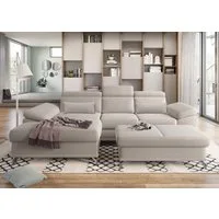 sit&more Ecksofa Cabrio L-Form, B: 295 cm, mit Sitztiefen-, Arm- & Kopfteilverstellung, 2 Nierenkissen, Federkern, optional Bettfunktion und Stauraum