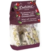 Dolcital Süßigkeit Torroncini Teneri mit Mandeln und Cranberries, weicher weißer Nougat, 130 g, weißer weicher Nougat, einzeln Verpackt