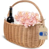 Creative Home Weidenkorb Einkaufskorb Weidenkorb mit Henkel 45 x 26 x 41 cm (2 cm)