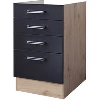 Flex-Well Schubkasten-Unterbau Schubkastenschrank ohne Arbeitsplatte - 50 cm breit - Anthrazit San Re