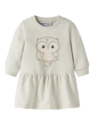NAME IT - NBFNILDA LS SWEAT DRESS BRU Peyote Melange - Gr. - 86