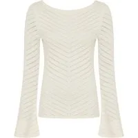 BOSS ORANGE Strickpullover Falonina Premium Damenmode mit feinem Lochstrickmuster in Zick-Zack Struktur