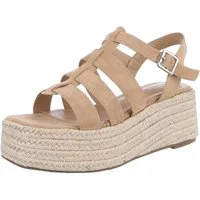 Ital-Design Moderne Plateau-Sandaletten für Damen – ideales Sommer-Design Plateausandaletten (89852970) Keilabsatz/Wedge Keilsandaletten in Hellbraun