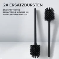 ovimar WC-Reinigungsbürste, (Packung, 2-tlg., 2), aus Edelstahl in Schwarz zur