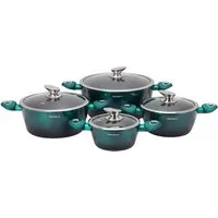 Edenberg Topf-Set Wunderschönes Topfset in 4 Farben, Suppentopf, Spargeltopf, Eiertopf, Aluminiumguss, Keramik, Edelstahl (Verleihen Sie Ihrer Küche Stil und Funktionalität – mit dem Rosa Bella Topfset von Edenberg kochen Sie nicht nur gesünder, sond
