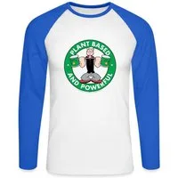 Spreadshirt T-Shirt Popeye Logo Plant Based And Powerful Baseball Langarmshirt Herren (1-tlg)