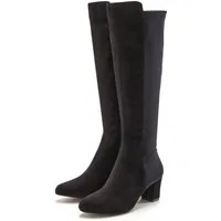 LASCANA Stiefelette, Langer Stiefel, Stiefel mit Stretcheinsatz und Langschaft VEGAN