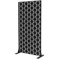 ML-DESIGN Sichtschutzelement Metall-Sichtschutz Paravent erweiterbar mit Ständer Sichtschutzwand, Raumteiler mit 3 Paneele Milano 90x180cm Stahl freistehend Trennwand