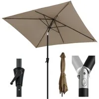 Sekey Sonnenschirm Rechteckig mit Kurbel Gartenschirm Groß Marktschirm UV Schutz, LxB: 300,00x200 cm, Sonnenschirm 300 x 200 Aluminium Marktschirm, 30° knickbar, für Garten