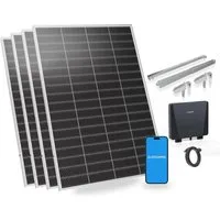 Sunshare Balkonkraftwerk Ray Lite Balkonkraftwerk 800 W mit Halterung – 4×200 W, Plug-&-Play, 200 W, Monokristallin N‑Typ TOPCon, (4-St., 800 W Balkonkraftwerk mit Mikro‑WR, WLAN und Halterungen), Hohe Effizienz, kompakt platzierbar und bis 1200 W er