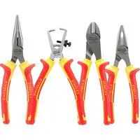 Zangen-Set VDE FATMAX, 4-teilig rot/gelb, Kombizange, Seitenschneider, Abisolierzange, Spitzzange