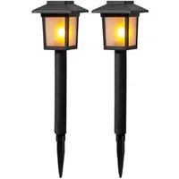STAR TRADING LED Solarleuchte 481-09 Solar Pathlights Flame mini 2er Set