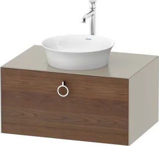 Duravit White Tulip Konsolenwaschtischunterbau wandhängend Amerikanischer Nussbaum & Taupe Matt & Se WT498007760