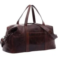 SID & VAIN Reisetasche echt Leder Weekender groß dark-chestnut, Echtleder Reisegepäck für Damen & Herren, Sporttasche XL braun-cognac