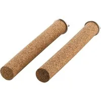 Kork-Deko.de Vogelspielplatz Vogelspielplatz 2er-Pack Vogelsitzstangen aus Presskork, Zum Spielen und Knabbern