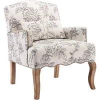 WAHSON OFFICE CHAIRS Sessel aus Leinen/Chenille Retro Polstersessel mit Massivholzbeinen