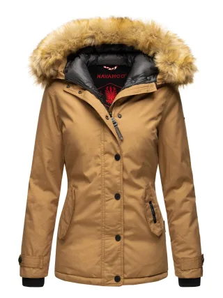 Navahoo Damen Winterjacke Laura – Warm, Stylisch & Mit Abnehmbarem Kunstfellkragen