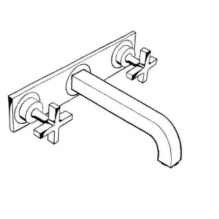 hansgrohe Axor Citterio Fertigmontageset 39144000 Unterputz-3-Loch-Waschtischarmatur, mit Kreuzgriffe, chrom
