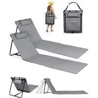 HOMECALL Strandtuch Strandmatte Liegestuhl Strandliege klappbar leicht, (61 cm, 2-St), Schnell Trocknet verstellbarer