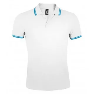 SOLS - Polo manches courtes PASADENA - Homme (Blanc/bleu)