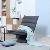 HOMCOM Relaxsessel Relaxsofa, mit Verstellbarer Lehne, Drehbarer Meditationsstuhl (Bodensofa, 1-St., Sessel), für Wohnzimmer, Dunkelgrau