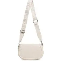 ITALYSHOP24 Schultertasche Damen Tasche Umhängetasche Bodybag Brusttasche Crossover Handytasche (Tasche mit einem breitem Muster Stoffgurt/Umhängeband), Crossbody Handtasche Muster Taschengurt Leder Optik Freizeit Reise