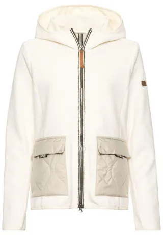 camel active - Fleecejacke mit Taschen im Farbkontrast light sage - Gr. - 36